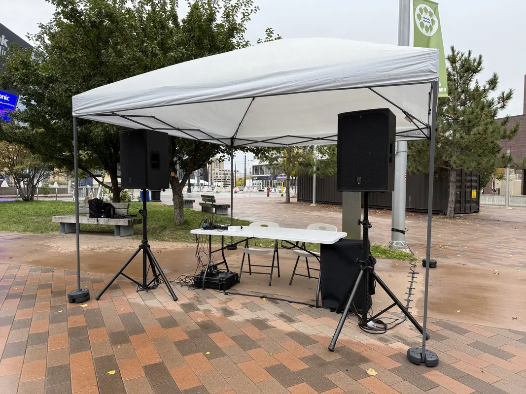 Live band performance with full sound system at a corporate gala
